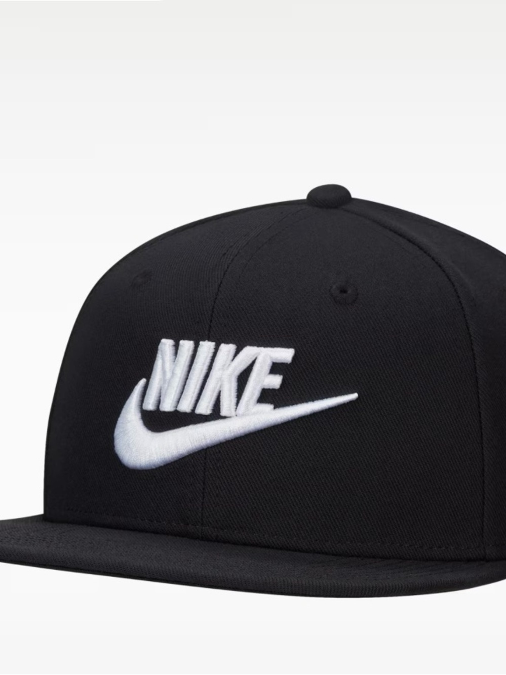 Nike Pro Dri-Fit Black Flat-Brim Snapback with White Embroidered Logo unisex hat